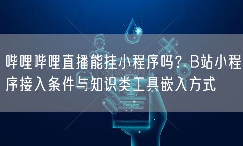 哔哩哔哩直播能挂小程序吗？B站小程序接入条件与知识类工具嵌入方式