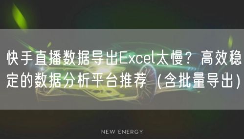 快手直播数据导出Excel太慢？高效稳定的数据分析平台推荐（