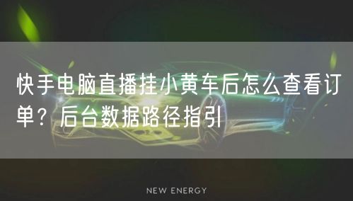 快手电脑直播挂小黄车后怎么查看订单？后台数据路径指引