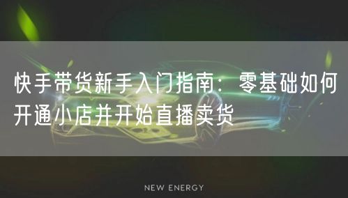 快手带货新手入门指南：零基础如何开通小店并开始直播卖货