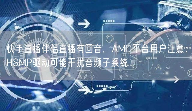 快手直播伴侣直播有回音，AMD平台用户注意：HSMP驱动可能干扰音频子系统